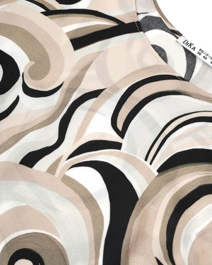 Bluză din viscoză bej-neagră, cu mâneci 3/4 | COLECTIE DE VARĂ - 2