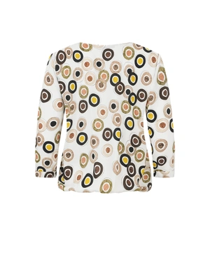 Bluza cu decolteu rotund, maneci 3/4 cu mansete, potrivire regulata si talie elastic. | Bluze - 1