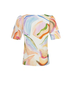 Блуза с акварелен принт | Блузи - 1