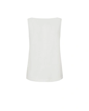 თეთრი უსახელო ბლუზა 100% კანაფისგან | ბლუზები - 1