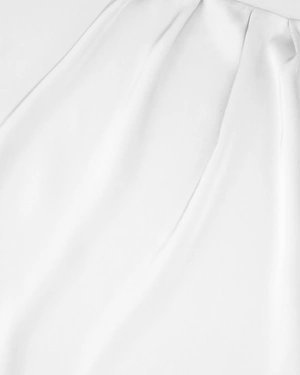 White chiffon blouse with gathered neckline | NEW - 2