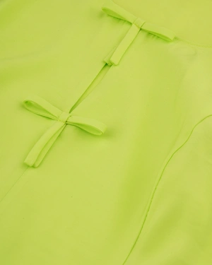 Light green blouse with decorative bows | Blouses | Dikastore.ro - 2 Light green blouse with decorative bows | Blouses - 2