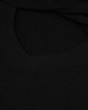 Black blouse with lurex thread and chiffon sleeves | Blouses | Dika.ge - 2 Black blouse with lurex thread and chiffon sleeves | Blouses - 2