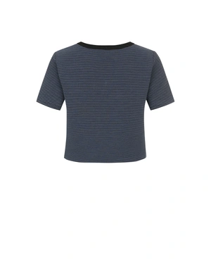 Elegant blue blouse with contrasting black details | Blouses | Dika.ge - 1 Elegant blue blouse with contrasting black details | Blouses - 1