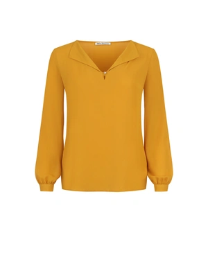Chiffon blouse in mustard color | Business | Dika.ge Chiffon blouse in mustard color | Business
