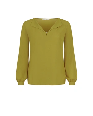 მწვანე შიფონის ბლუზა | საქმიანი