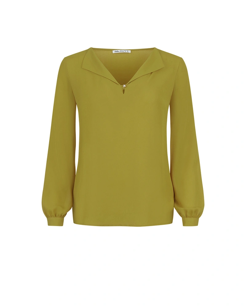 Chiffon blouse in grass green color | Blouses
