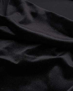 Black velvet blouse with a Greek neckline |  - 2