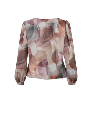 Bluza sa okruglim izrezom, i printom u pastelnim tonovima |  - 1