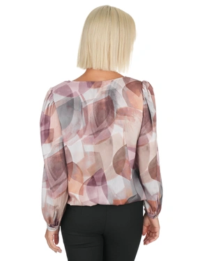 Bluza sa okruglim izrezom, i printom u pastelnim tonovima |  - 5