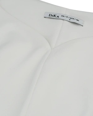 White fitted blouse with V-neckline | Business - 2