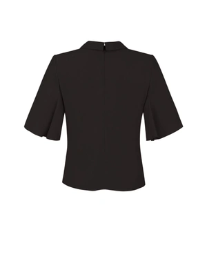 შავი ბლუზა მოცულობითი 3/4 მკლავით | კოლექცია - 1