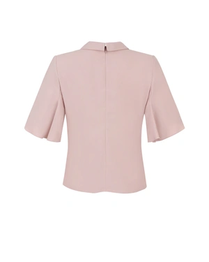 Blouse élégante rose poudré à manches courtes | COLLECTION - 1