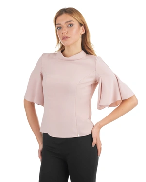 Blouse élégante rose poudré à manches courtes | COLLECTION - 3