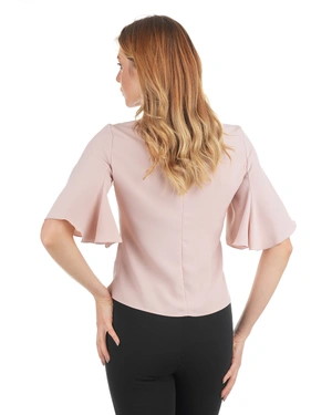 Blouse élégante rose poudré à manches courtes | COLLECTION - 5