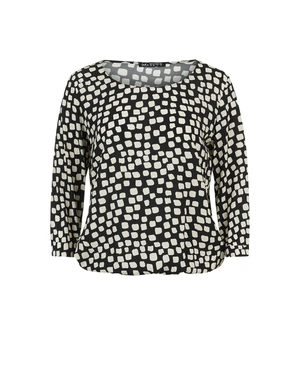 Viscose blouse with black-beige contrast print | COLLECTION | Dika.ge Viscose blouse with black-beige contrast print | COLLECTION