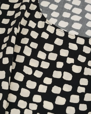 Viscose blouse with black-beige contrast print | COLLECTION | Dika.ge - 2 Viscose blouse with black-beige contrast print | COLLECTION - 2