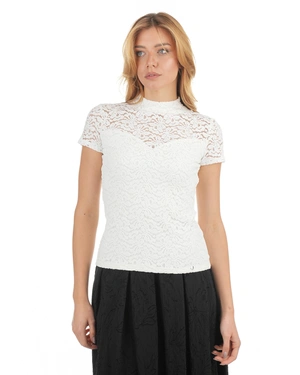 Bela čipkasta bluza sa kratkim rukavima | Bluze - 5