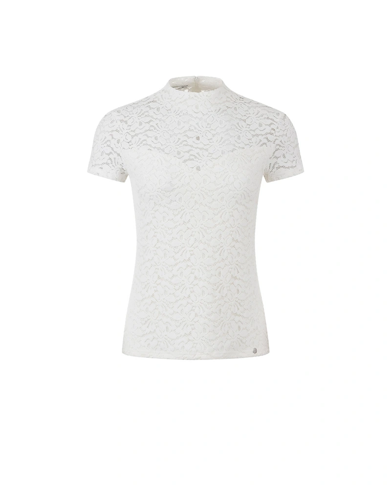White lace blouse with short sleeves | Blouses