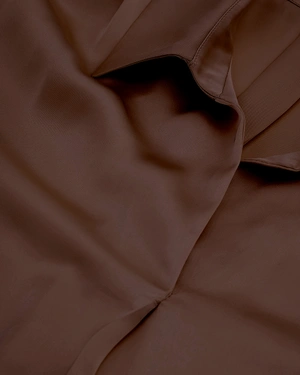 Women's blouse in olive brown with collar and V-neck | Business | Dika.bg - 2 Women's blouse in olive brown with collar and V-neck | Business - 2