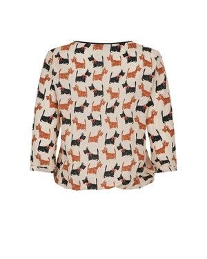 Airy viscose blouse with modern puppy print | Blouses | Dika.ge - 1 Airy viscose blouse with modern puppy print | Blouses - 1