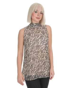 Airy rayon blouse with animal print and a bow on the back | NEW - 3
