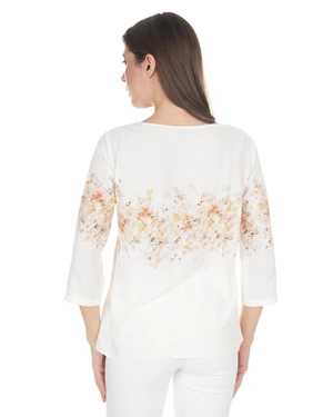 Spring viscose blouse with an elegant floral motif | Blouses - 2
