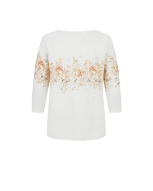 Spring viscose blouse with an elegant floral motif | Blouses - 3