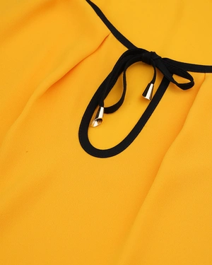 Spring blouse in mustard color with flutter sleeves | Blouses - 4