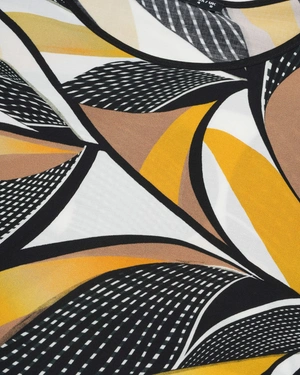 Spring viscose blouse with a stylized motif in warm tones | Casual - 6