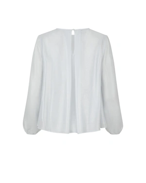 Bela šifon bluza sa dugim rukavima | Bluze - 1