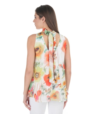 Ethereal rayon blouse with floral print and back bow detail | Blouses | Dika.rs - 3 Ethereal rayon blouse with floral print and back bow detail | Blouses - 3