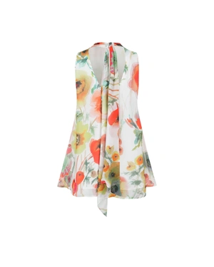 Ethereal rayon blouse with floral print and back bow detail | Blouses | Dika.rs - 5 Ethereal rayon blouse with floral print and back bow detail | Blouses - 5