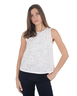 White cotton top with embroidery | Blouses - 1