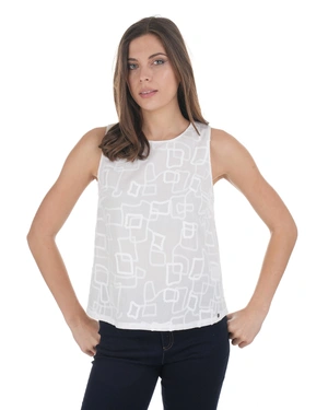 White cotton top with embroidery | Blouses - 2