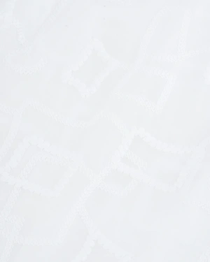 White cotton top with embroidery | Blouses - 5