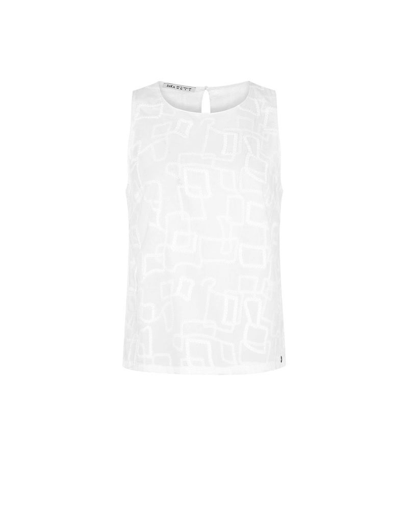 White cotton top with embroidery | Blouses