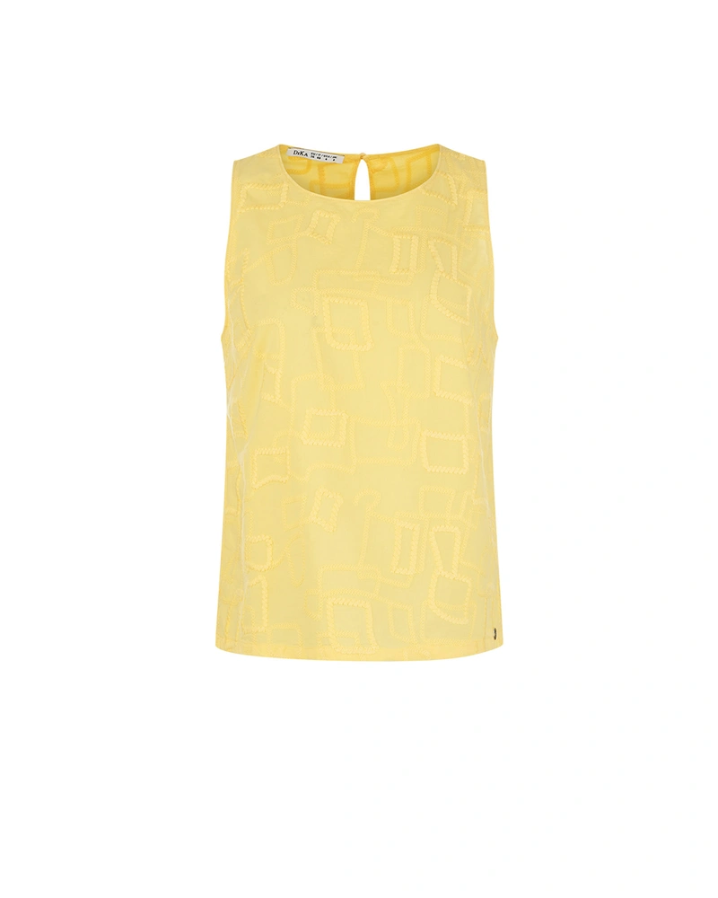 Yellow cotton top with embroidery | NEW