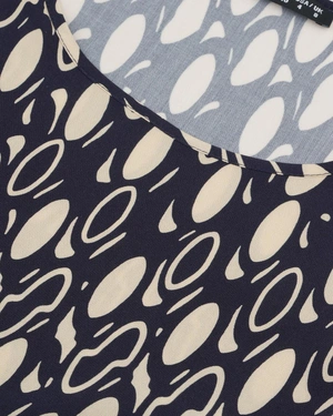 Viscose blouse with delicate blue-beige print | Blouses - 6