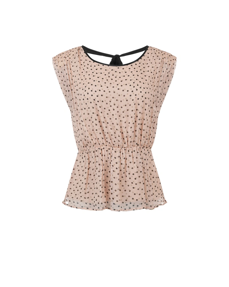 Блуза с нежен принт на фини точки | НОВО