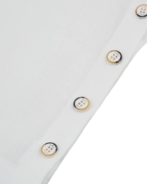 თეთრი, უსახელო თეთრეულის ბლუზა გვერდითა ღილებით | ახალი - 5