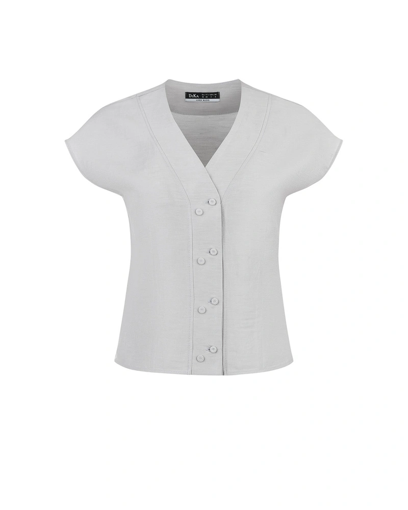 Stylish women’s blouse in linen and viscose in white | Blouses