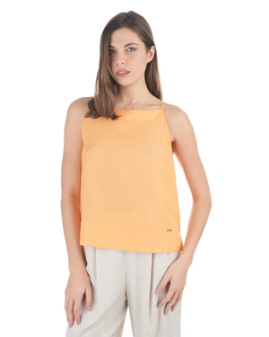 თეთრეულის თასმიანი ზედა ღია ნარინჯისფერში | ახალი - 1