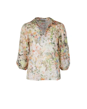 Lightweight cotton blouse with a delicate floral print in pastel tones | Pure cotton and linen collection | Dika.com Lightweight cotton blouse with a delicate floral print in pastel tones | Pure cotton and linen collection