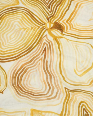 Blouse made of rayon and linen with a stylized motif in beige tones | Casual - 6