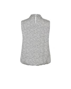 Black tweed blouse with white collar | Blouses - 4