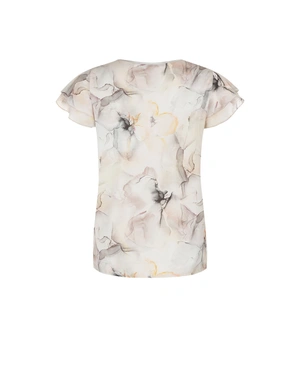 Airy light beige blouse with delicate floral pattern | Blouses - 5