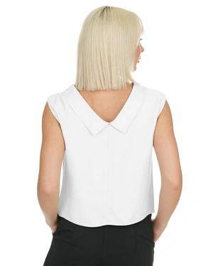 თეთრი უმკლავო ბლუზა მომრგვალებული, გადაბრუნებული ყელით | ახალი | Dika.ge - 3 თეთრი უმკლავო ბლუზა მომრგვალებული, გადაბრუნებული ყელით | ახალი - 3