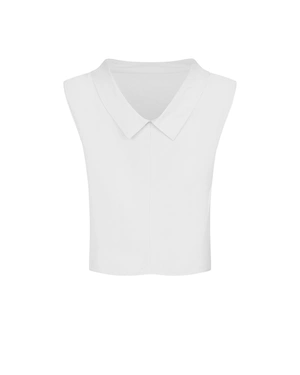 თეთრი უმკლავო ბლუზა მომრგვალებული, გადაბრუნებული ყელით | ახალი | Dika.ge - 4 თეთრი უმკლავო ბლუზა მომრგვალებული, გადაბრუნებული ყელით | ახალი - 4