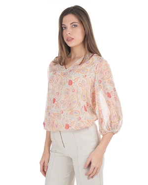 Blouse with an elegant paisley print in pastel tones | NEW - 2